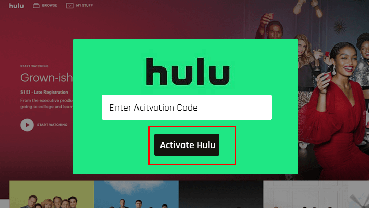 Hulu on Sharp TV - Tap Activate Hulu