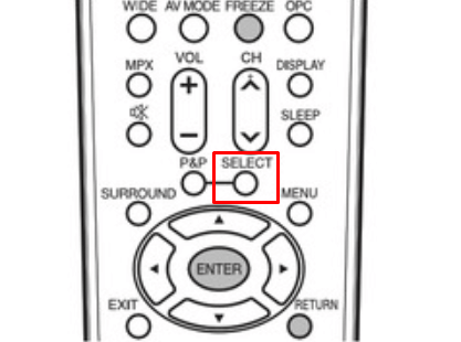 Sharp TV Split Screen - Tap the Select Button